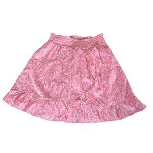 Crewcuts 14 Pink Floral Tiered Print Skirt Stretch
